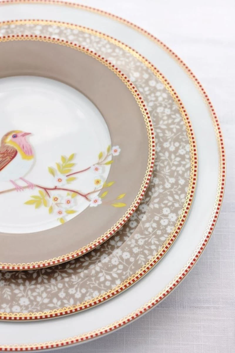 Floral Breakfast Plate Early Bird Khaki 21 Cm 4 Floral Breakfast Plate Early Bird Khaki 21 Cm - Image 2