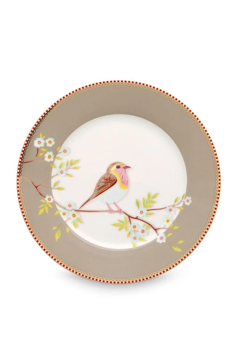 Floral Breakfast Plate Early Bird Khaki 21 Cm 3 Floral Breakfast Plate Early Bird Khaki 21 Cm