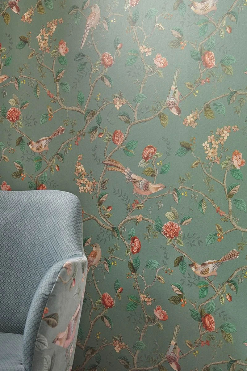 Pip Studio Good Nightingale Non-Woven Wallpaper Green 3 Pip Studio Good Nightingale Non-Woven Wallpaper Green
