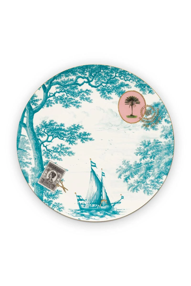Heritage Breakfast Plate Boat Aqua 23 Cm 3 Heritage Breakfast Plate Boat Aqua 23 Cm