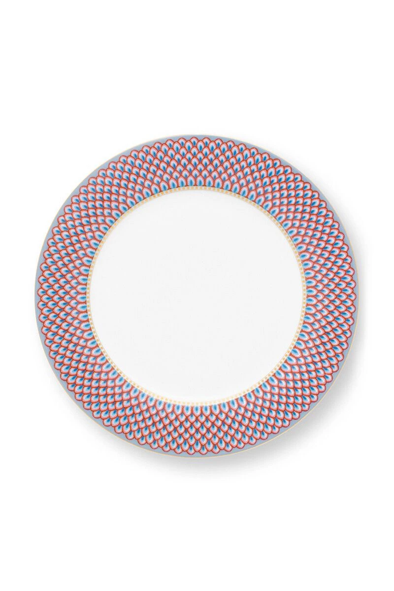 Flower Festival Dinner Plate Red/Light Blue 26.5 Cm 3 Flower Festival Dinner Plate Red/Light Blue 26.5 Cm