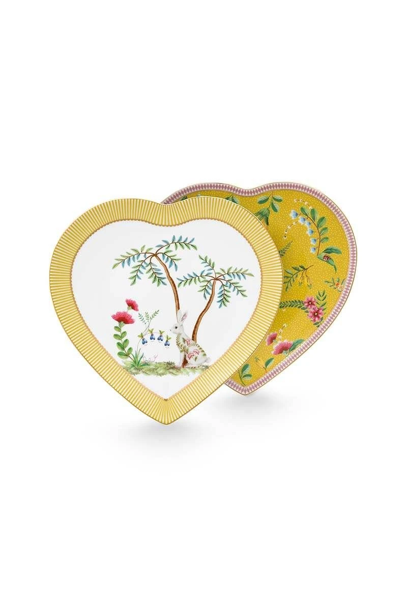 La Majorelle Set/2 Heart Shape Plates Yellow 3 La Majorelle Set/2 Heart Shape Plates Yellow