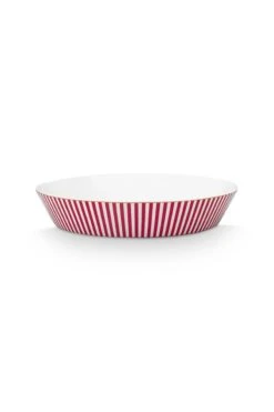 Royal Stripes Deep Plate Dark Pink 21.5cm -Pip studio 51.001.346 02