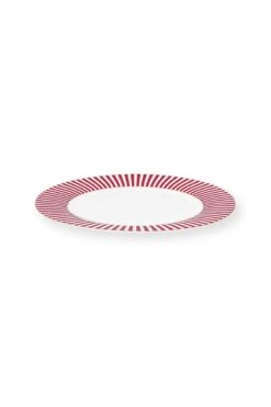 Royal Stripes Dinner Plate Dark Pink 26.5cm -Pip studio 51.001.347 01