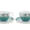 Blushing Birds Set Of 2 Cappuccino Cups & Saucers Blue 1 Blushing Birds Set Of 2 Cappuccino Cups & Saucers Blue -Pip studio 51.004.085