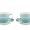 Blushing Birds Set Of 2 Espresso Cups & Saucers Blue -Pip studio 51.004.087