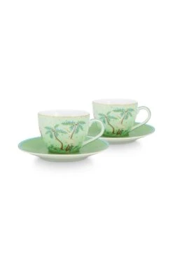 Jolie Set/2 Espresso Cup & Saucer Green