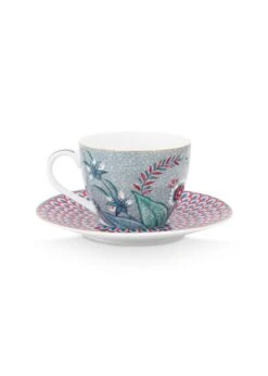 Flower Festival Espresso Cup & Saucer Light Blue