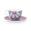 Flower Festival Cappuccino Cup & Saucer Light Blue -Pip studio 51.004.137 bs