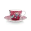 Flower Festival Espresso Cup & Saucer Dark Pink -Pip studio 51.004.144 1 800x1200