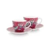 Flower Festival Set/2 Espresso Cups & Saucers Dark Pink 1 Flower Festival Set/2 Espresso Cups & Saucers Dark Pink -Pip studio 51.004.146 1 800x1200