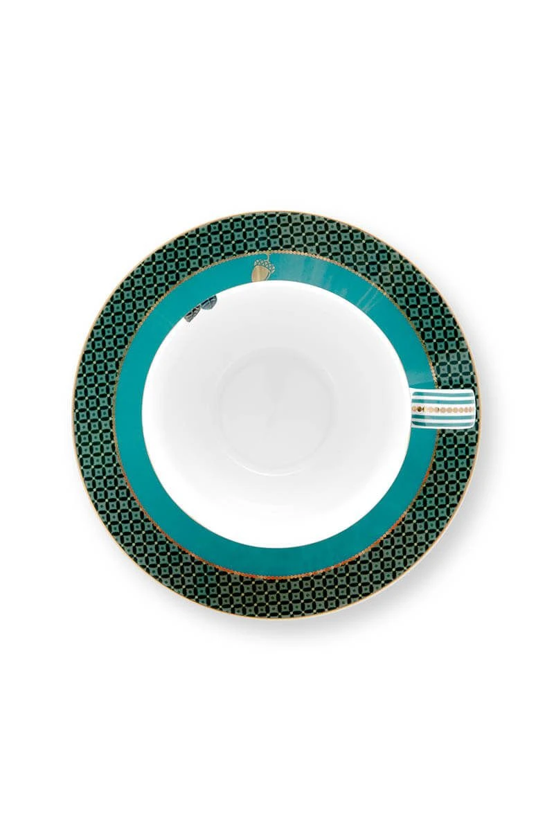 Winter Wonderland Cappuccino Cup & Saucer Green 7 Winter Wonderland Cappuccino Cup & Saucer Green - Image 5