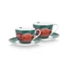 Winter Wonderland Set/2 Cappuccino Cups & Saucers Green -Pip studio 51.004.149 1 800x1200