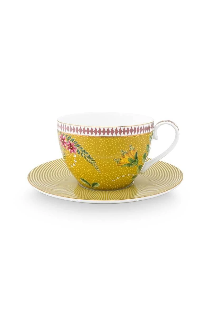 La Majorelle Cappuccino Cup & Saucer Yellow 3 La Majorelle Cappuccino Cup & Saucer Yellow