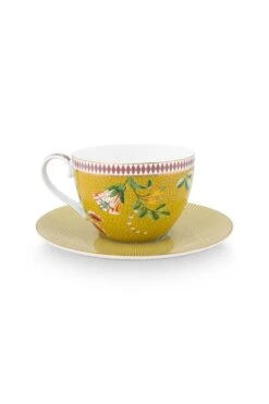 La Majorelle Cappuccino Cup & Saucer Yellow 14 La Majorelle Cappuccino Cup & Saucer Yellow -Pip studio 51.004.151 02