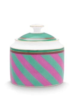 Pip Chique Stripes Sugar Bowl Pink/Green -Pip studio 51.008.046 02 lr
