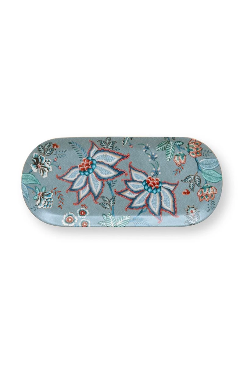 Flower Festival Cake Tray Rectangular Light Blue 3 Flower Festival Cake Tray Rectangular Light Blue