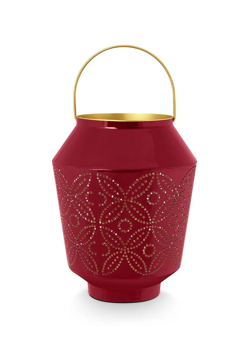 Lantern Enamelled Dark Pink 29cm 3 Lantern Enamelled Dark Pink 29cm
