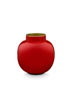 Round Mini Vase Red 10 Cm 16 Round Mini Vase Red 10 Cm -Pip studio 51.102.027fs