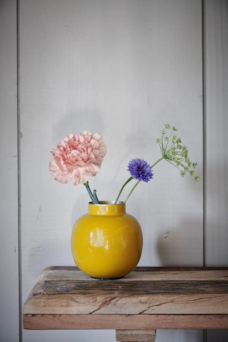 Round Mini Vase Yellow 10 Cm 4 Round Mini Vase Yellow 10 Cm - Image 2