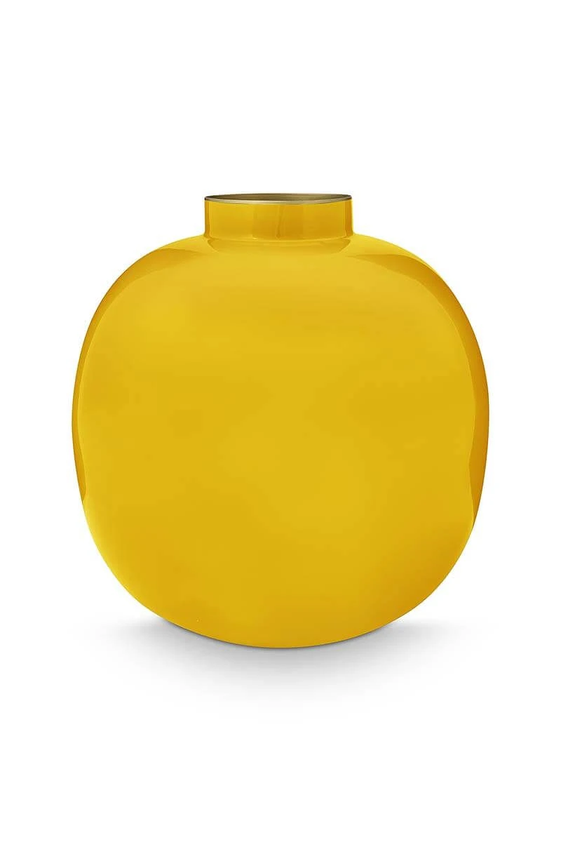 Metal Vase Yellow 23cm 3 Metal Vase Yellow 23cm
