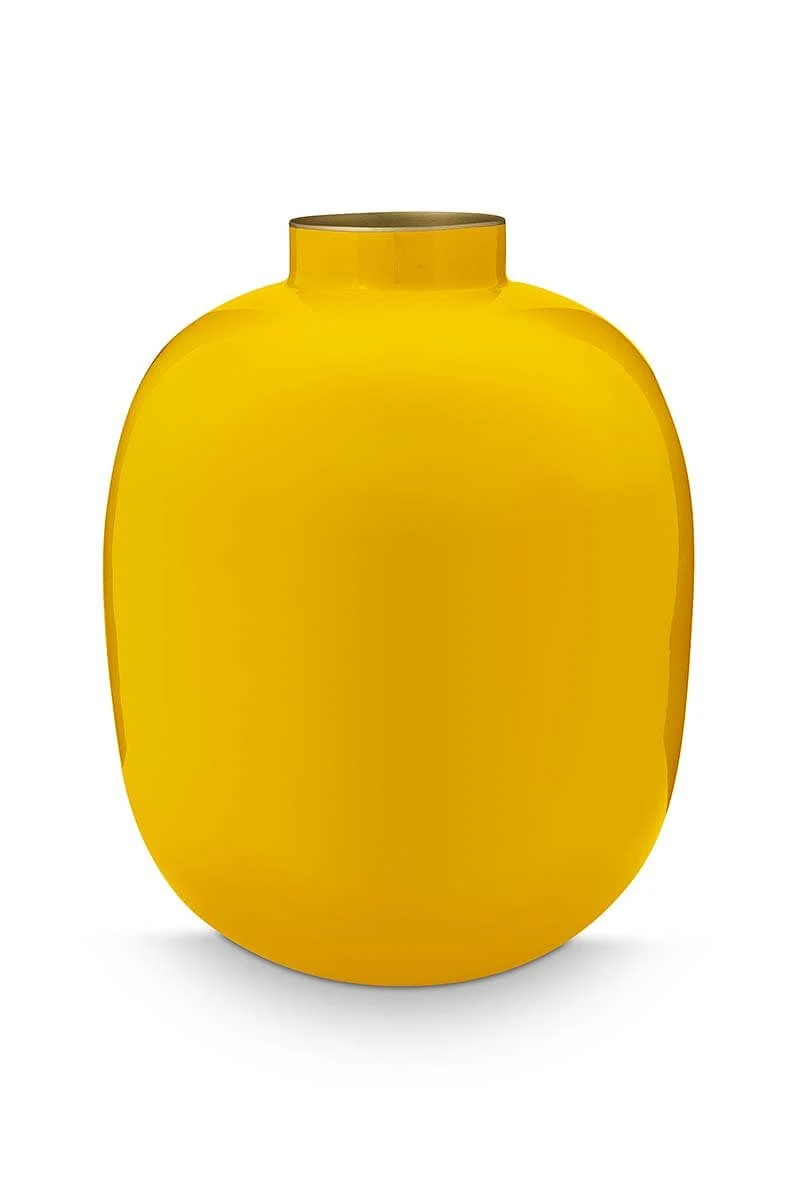 Metal Vase Yellow 32cm 3 Metal Vase Yellow 32cm