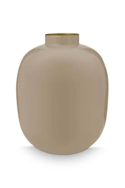 Metal Vase Khaki 32cm