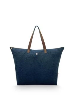 Tote Bag Velvet Quiltey Days Blue