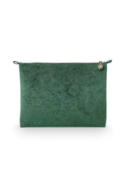 Cosmetic Flat Pouch Large Velvet Quiltey Days Green -Pip studio 51.274.176bs