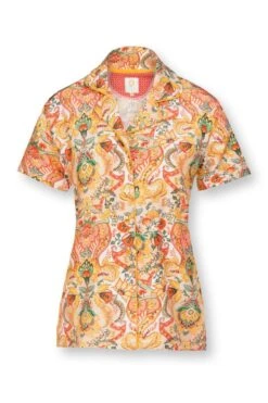 Blouse Short Sleeve Kyoto Festival Yellow