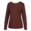 Top Long Sleeve Solid Terra Red -Pip studio 51.511.495 500 1 1