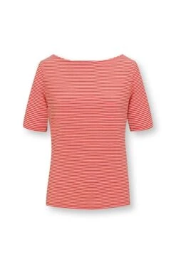 Top Short Sleeve Little Sumo Stripe Coral