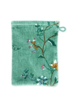 Washcloth Set/3 Les Fleurs Green 16x22 Cm 7 Washcloth Set/3 Les Fleurs Green 16x22 Cm -Pip studio 6264 pip les fleurs green wascloth