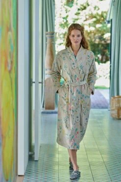 Bathrobe Les Fleurs Bathrobe Khaki -Pip studio bathrobe les fleurs khaki flowers pip studio 217934 7