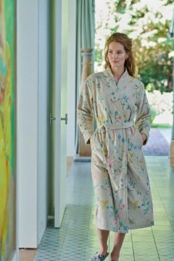 Bathrobe Les Fleurs Bathrobe Khaki -Pip studio bathrobe les fleurs khaki flowers pip studio 217934 8