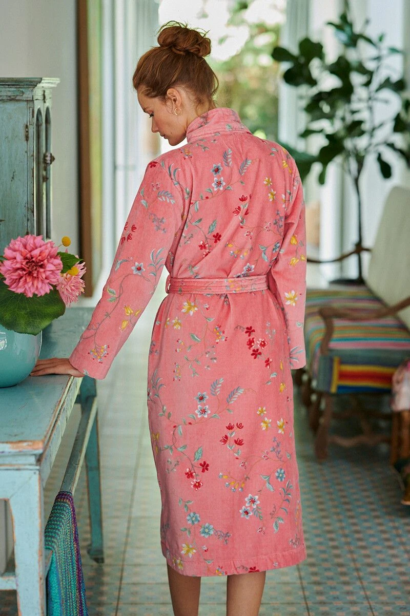 Bathrobe Les Fleurs Bathrobe Pink 5 Bathrobe Les Fleurs Bathrobe Pink - Image 3