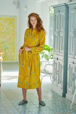 Bathrobe Les Fleurs Bathrobe Yellow -Pip studio bathrobe les fleurs yellow flowers pip studio 218016 10