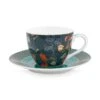 Winter Wonderland Espresso Cup & Saucer Dark Blue -Pip studio espresso kop en schotel winter wonderland van porselein met bloemen in donkerblauw 51.004.112