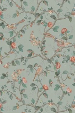 Pip Studio Good Nightingale Non-Woven Wallpaper Light Blue/Grey -Pip studio good nightingale lightblue grey lr