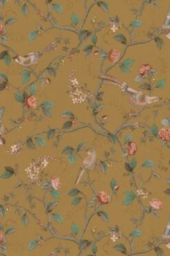 Pip Studio Good Nightingale Non-Woven Wallpaper Ocher -Pip studio good nightingale ochre lr