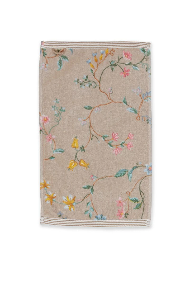 Guesttowel Set/3 Les Fleurs Khaki 30x50 Cm 5 Guesttowel Set/3 Les Fleurs Khaki 30x50 Cm - Image 3