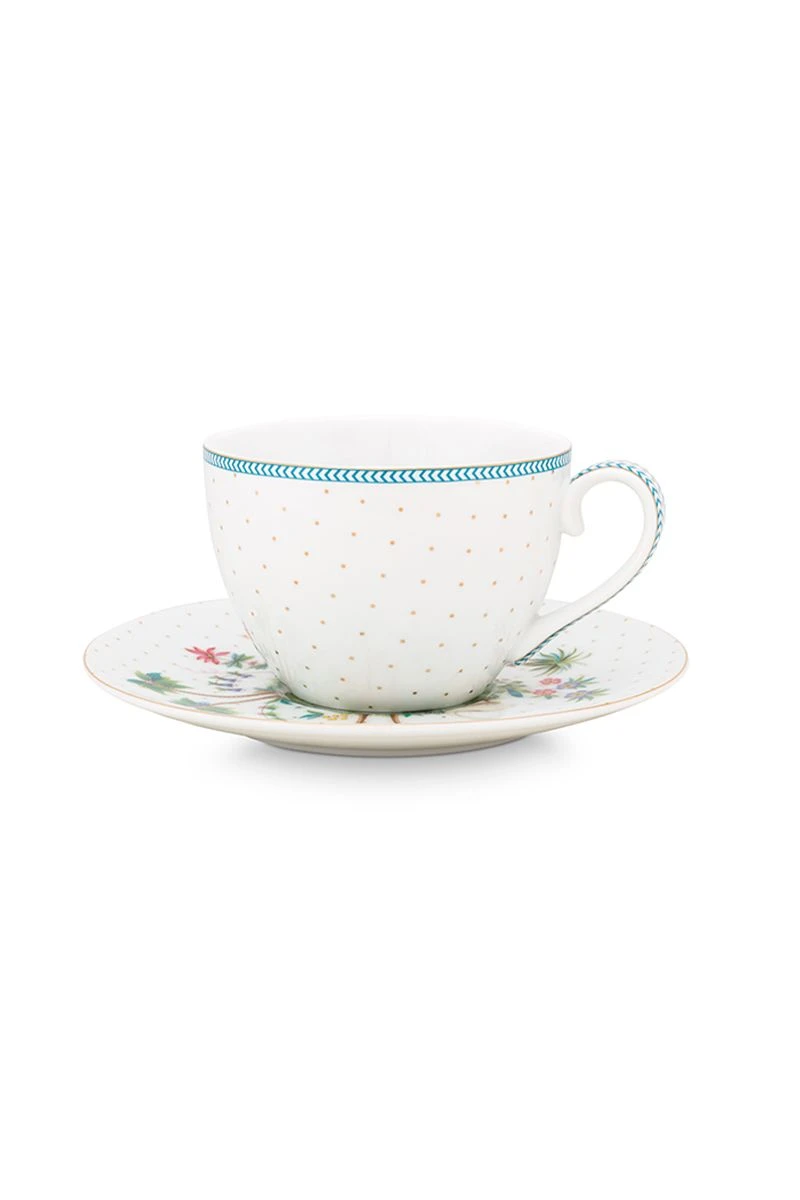 Jolie Cappuccino Cup & Saucer Dots Gold 3 Jolie Cappuccino Cup & Saucer Dots Gold