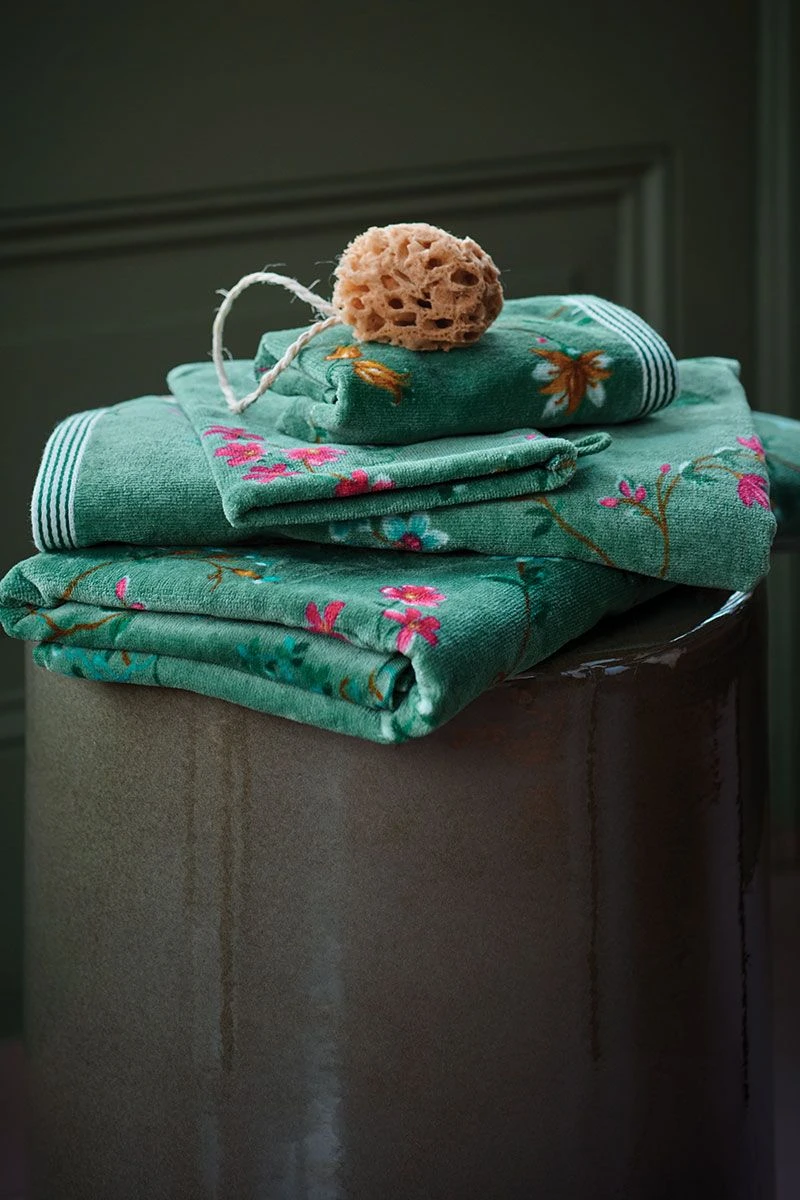 Washcloth Set/3 Les Fleurs Green 16x22 Cm 4 Washcloth Set/3 Les Fleurs Green 16x22 Cm - Image 2