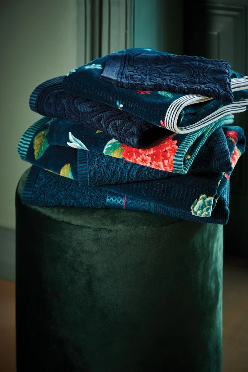 Guesttowel Set/3 Tile De Pip Dark Blue 30x50 Cm 6 Guesttowel Set/3 Tile De Pip Dark Blue 30x50 Cm - Image 4