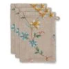 Washcloth Set/3 Les Fleurs Khaki 16x22 Cm -Pip studio les fleurs khaki uv uv 16x22 set a 3 10 topshot