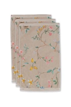 Guesttowel Set/3 Les Fleurs Khaki 30x50 Cm