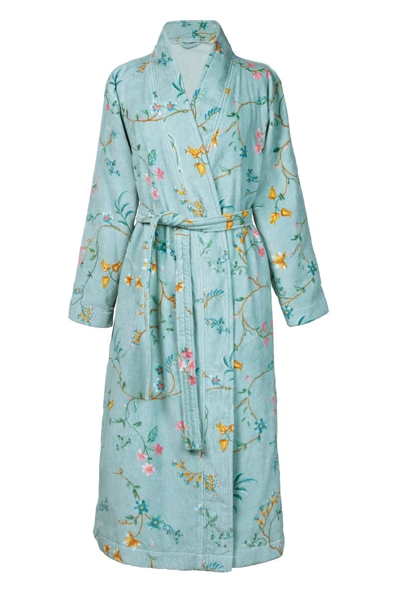 Bathrobe Les Fleurs Bathrobe Blue 3 Bathrobe Les Fleurs Bathrobe Blue