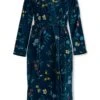 Bathrobe Les Fleurs Dark Blue -Pip studio les fleurs bathrobe dark blue front lr