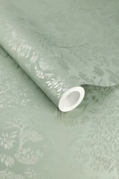 Pip Studio Origami Tree Non-Woven Wallpaper Light Green/Silver -Pip studio origami trees light green silver rol lr