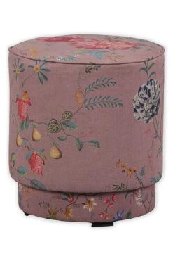 Stool High Fleur Grandeur Pink 12 Stool High Fleur Grandeur Pink -Pip studio pip 001 p m 02 vs pip poef fleur grandeur roze medium